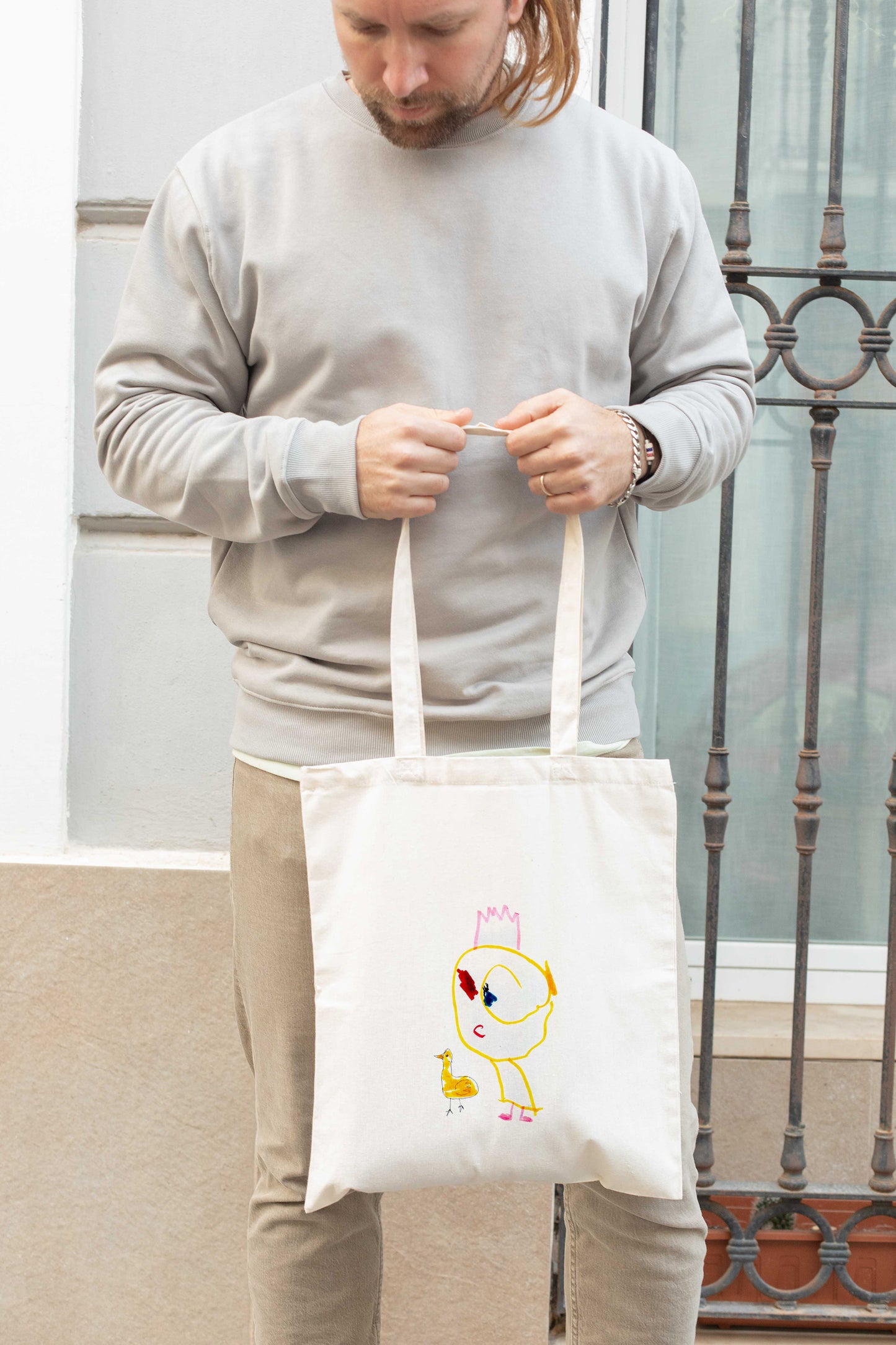 Regalo Día del Padre – Tote Bag personalizada con el dibujo de tu hijo