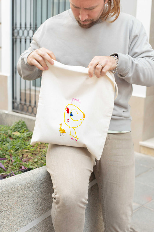 Regalo Día del Padre – Tote Bag personalizada con el dibujo de tu hijo