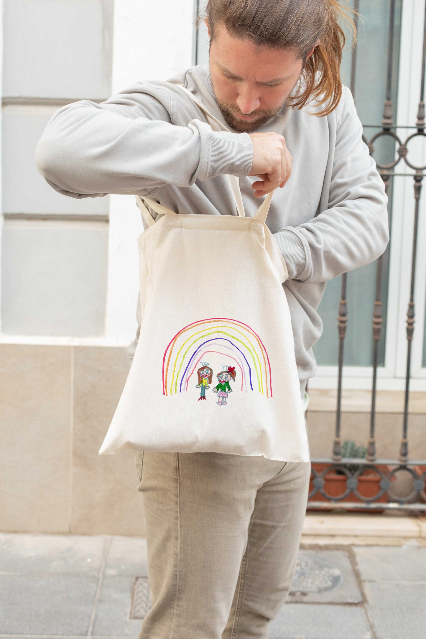 Regalo Día del Padre – Tote Bag personalizada con el dibujo de tu hijo